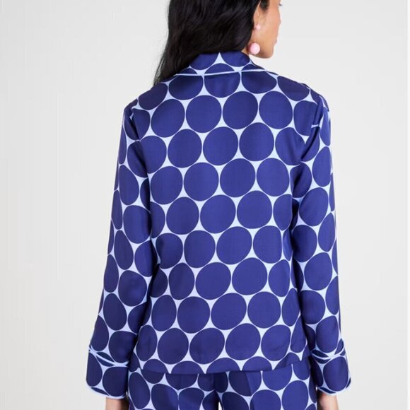 Kate Spade NWT Joy Dot Silk Twill Blue polka dot shirt | Sz. M - Picture 3 of 11